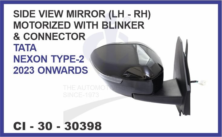 SIDE VIEW MIRROR (LH - RH) MOTORIZED WITH BLINKER & CONNECTOR TATA NEXON TYPE 2  2023 ONWARDS